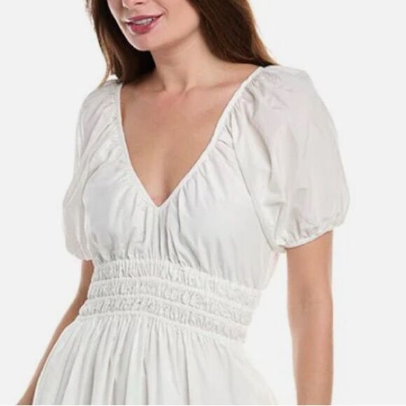 NWT 400.00 FAITHFUL THE BRAND TEATRO  SILK BLEND WHITE MAXI DRESS US 12 - Picture 4 of 6